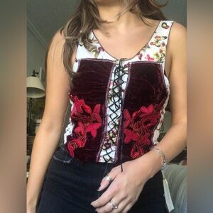 Hale Bob corset style butterfly, printed tank top